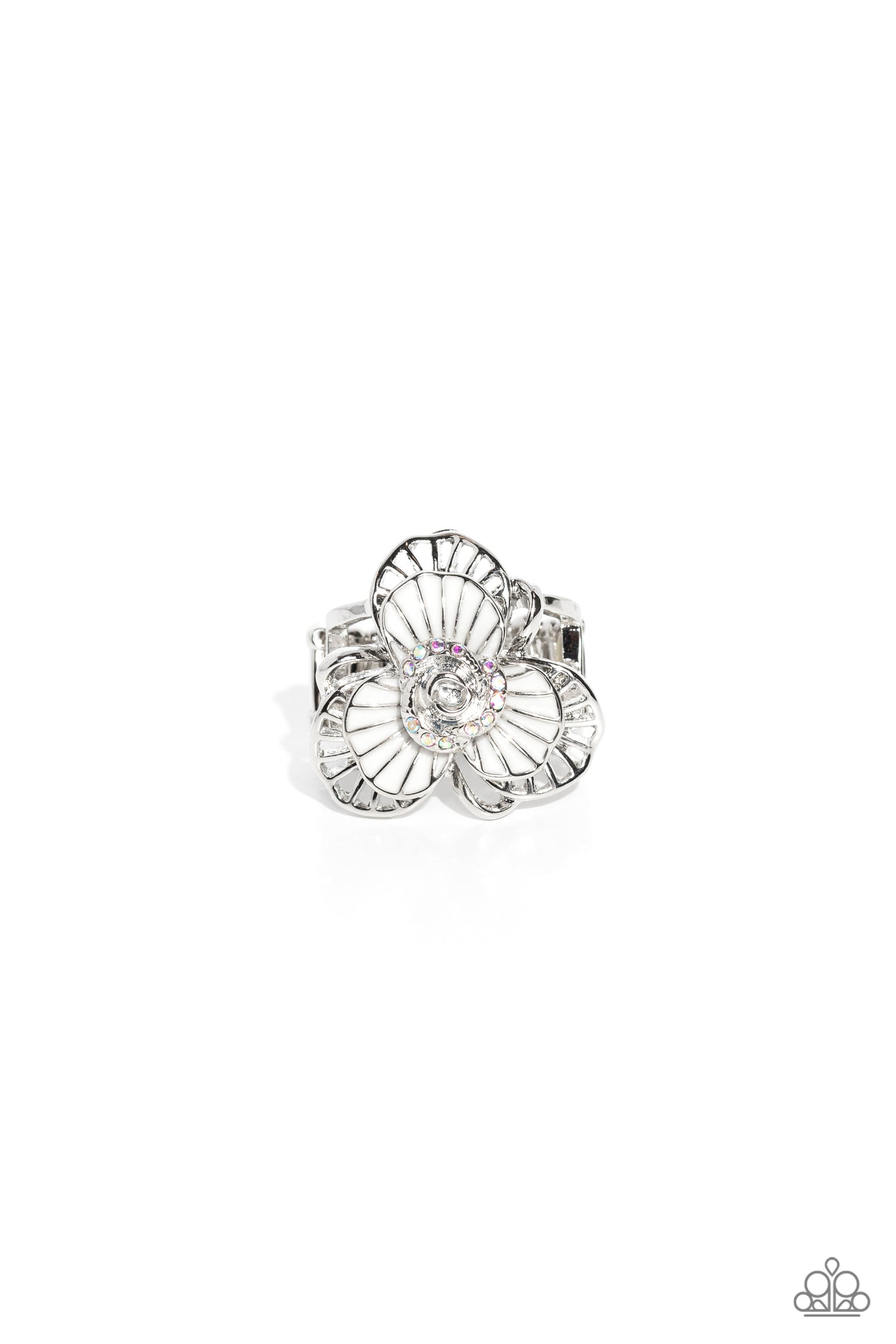 Tropical Trillium - White Iridescent Ring 0167