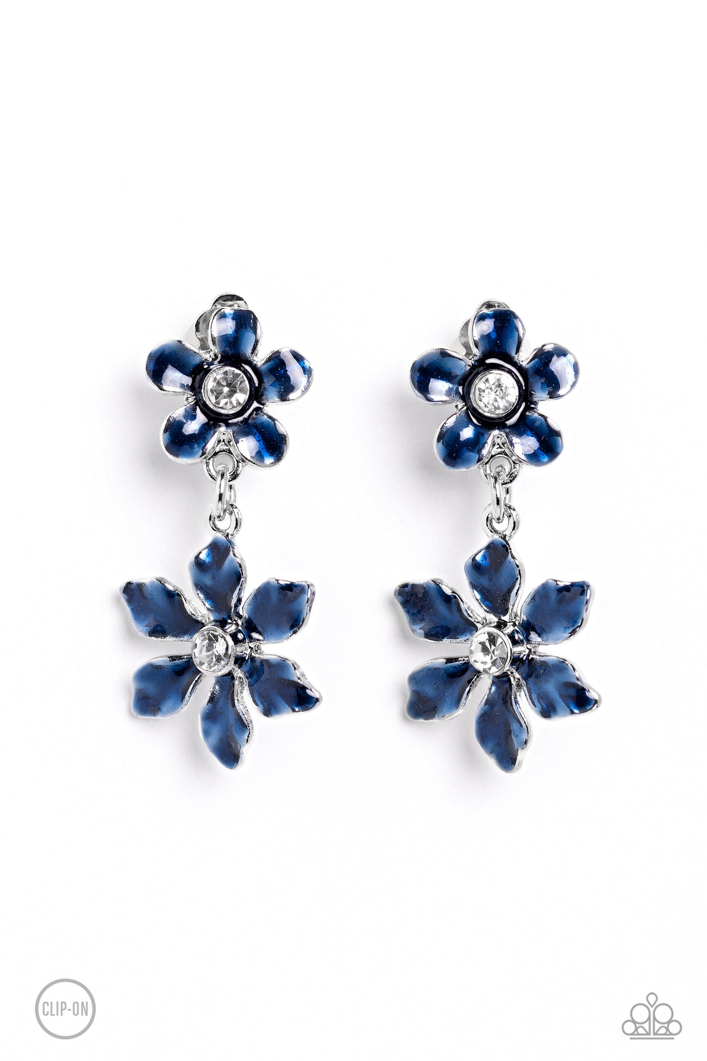 Transparent Talent - Blue Clip On Earring