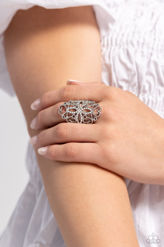 Fabulous Filigree - White Ring 0187