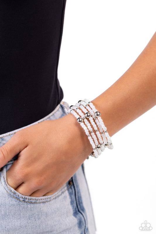 Refined Retrograde - White Coil Bracelet
