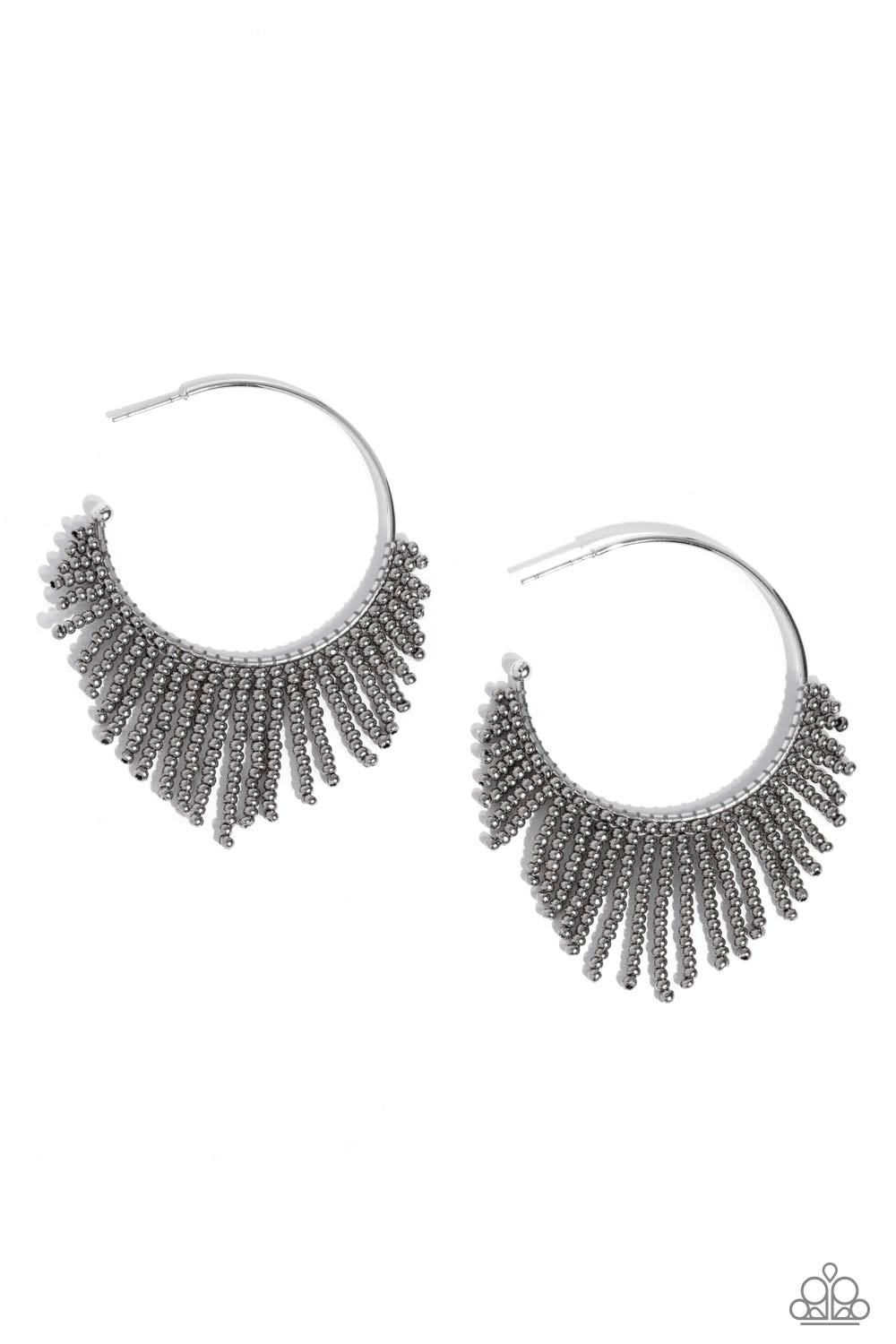 Tailored Tassel - Silver Seed Bead Earring