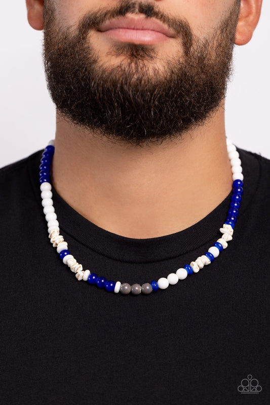 Beaded Bravery - Blue Urban Necklace