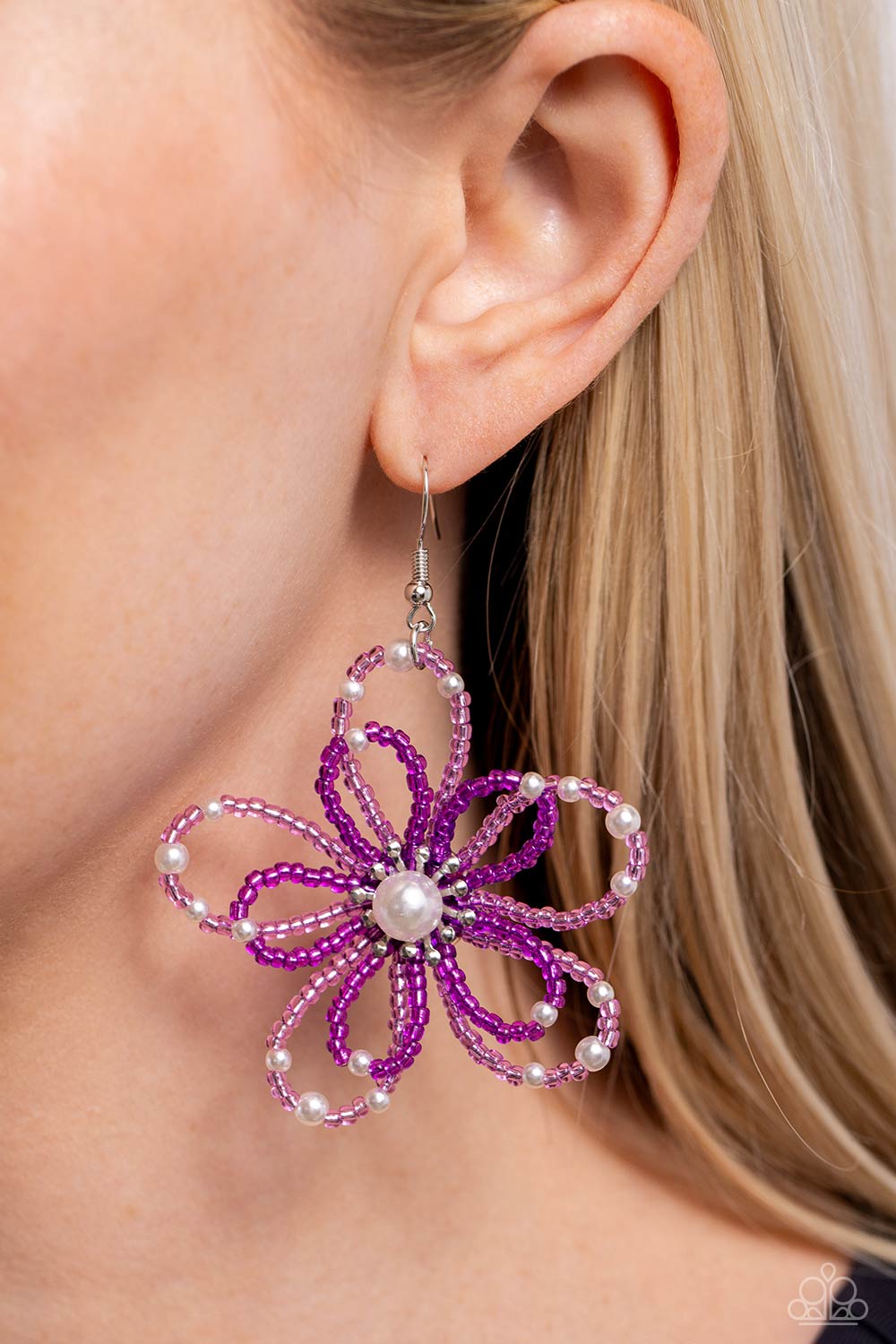 PEARL Crush - Purple Seed Bead Earring