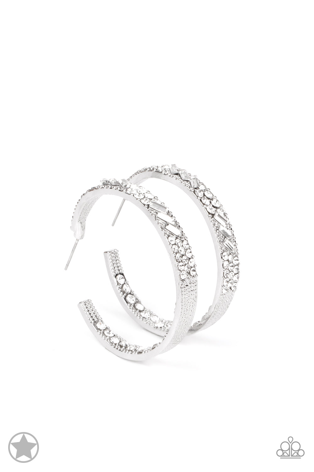 GLITZY By Association - White Hoop Earring