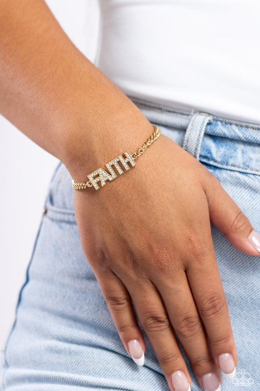 Faithful Finish - Gold Bracelet (Inspirational)