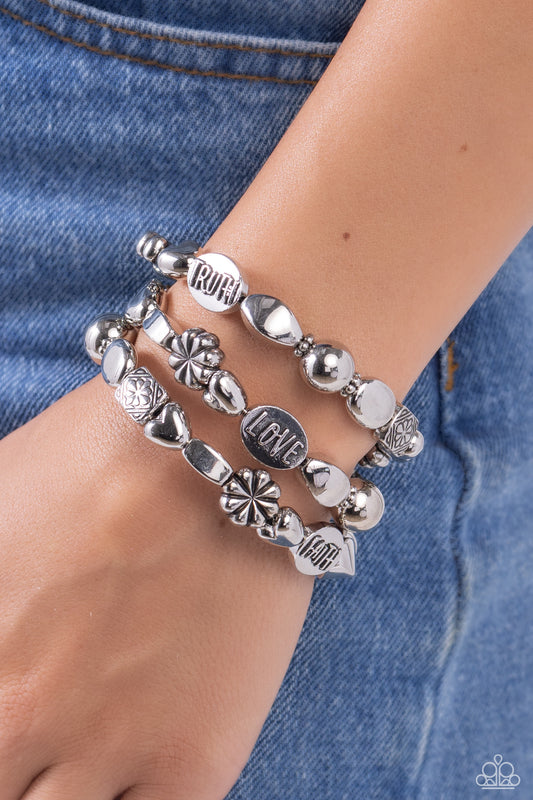 Enchanting Emotion - Silver Coil Bracelet (Inspirational)