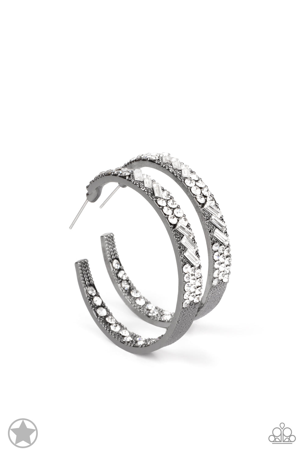 GLITZY By Association - Gunmetal Hoop Earring