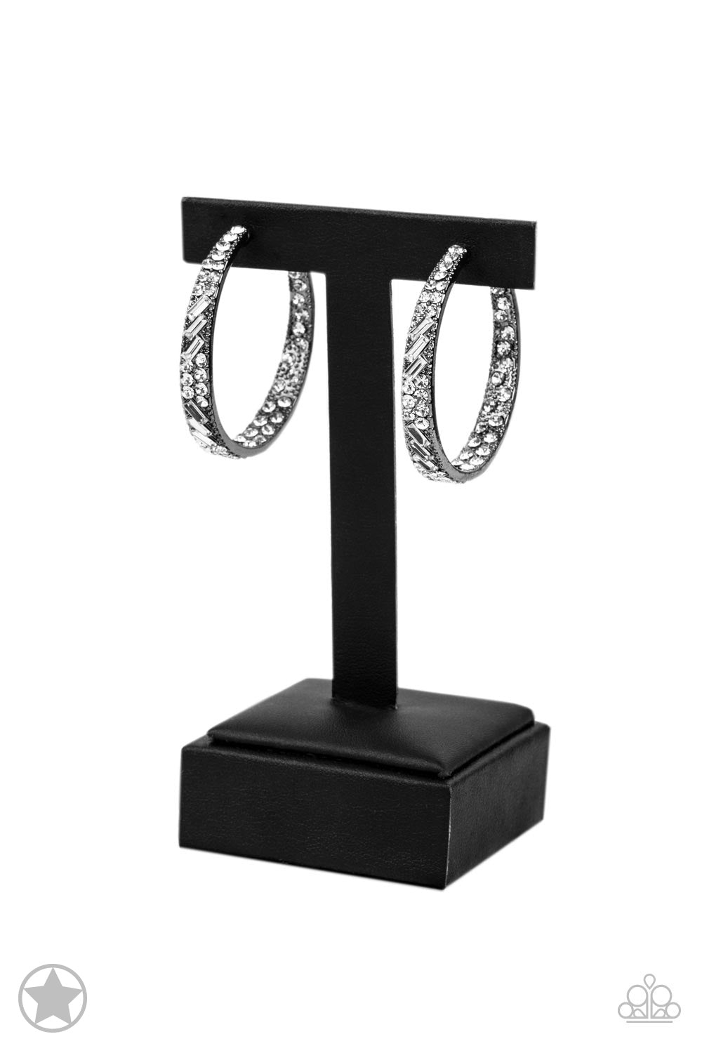 GLITZY By Association - Gunmetal Hoop Earring